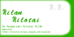 milan milotai business card